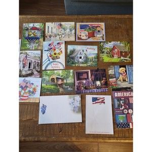 Lot of 11 Patriotic Greeting Cards Military Veterans Dimensional Stickers Notes